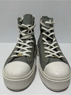 P.F. Flyers Olive Green High-Top Platform Sneakers with White Soles